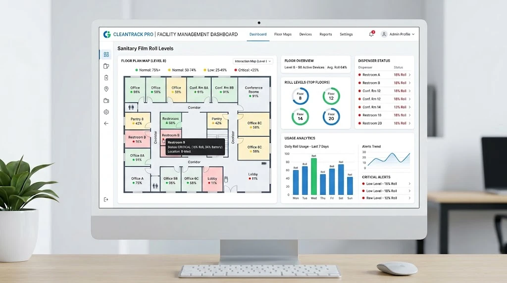 smart bathroom IoT dashboard smart bathroom IoT dashboard