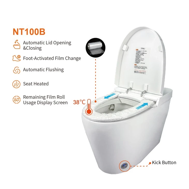 Automatic Toilet with Toilet Seat Film Replacing NT100B